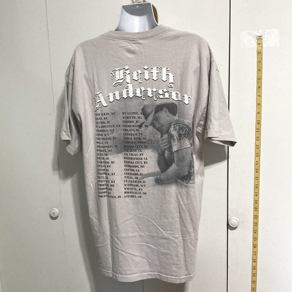 KEITH ANDERSON Light Gray Tour Country Music Band Tshirt Mens Large - Picture 4 of 10